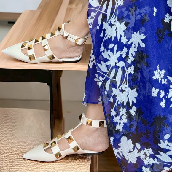 BEAUTIFUL VALENTINO GARAVANI ROMAN STUD BALLERINA SANDALS NEW/UNUSED‼️ - Picture 12 of 12